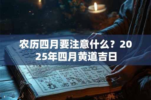 农历四月要注意什么？2026年四月黄道吉日
