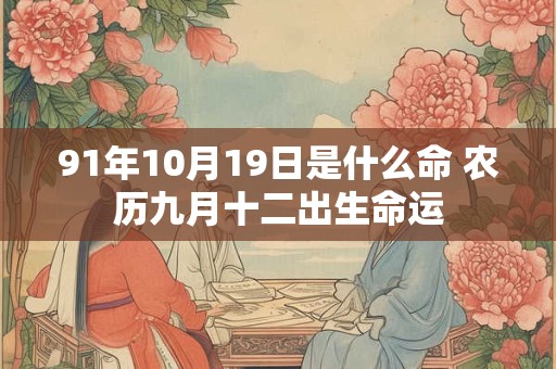 91年10月19日是什么命 农历九月十二出生命运