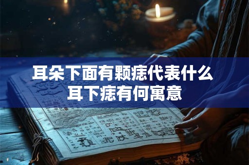 耳朵下面有颗痣代表什么 耳下痣有何寓意 耳朵下面有颗痣代表什么 耳下痣有何寓意