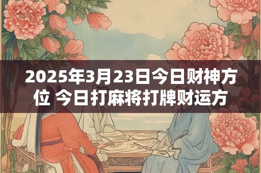 2025年3月23日今日财神方位 今日打麻将打牌财运方位 2025年3月23日今日财神方位 今日打麻将打牌财运方位