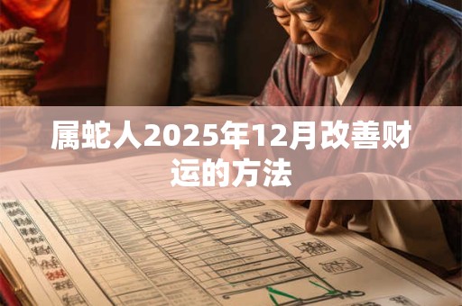 属蛇人2025年12月改善财运的方法