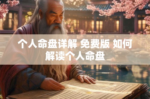 个人命盘详解 免费版 如何解读个人命盘