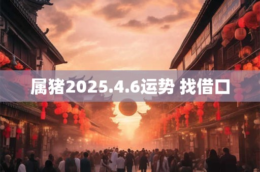 属猪2025.4.6运势 找借口