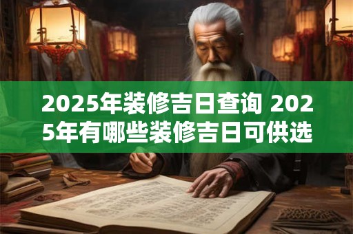 2025年装修吉日查询 2025年有哪些装修吉日可供选择 2025年装修吉日查询 2025年有哪些装修吉日可供选择