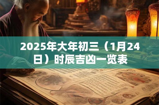 2025年大年初三（1月24日）时辰吉凶一览表