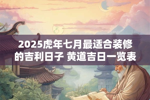 2025虎年七月最适合装修的吉利日子 黄道吉日一览表
