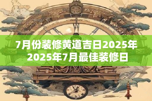 7月份装修黄道吉日2025年 2025年7月最佳装修日 7月份装修黄道吉日2025年 2025年7月最佳装修日