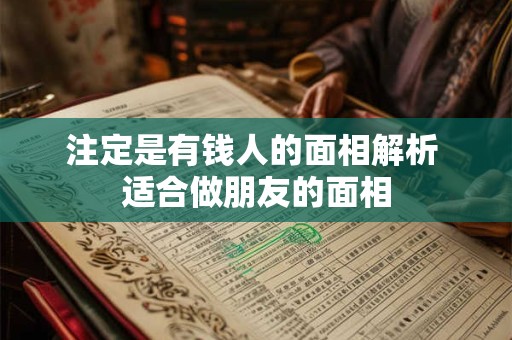 注定是有钱人的面相解析 适合做朋友的面相