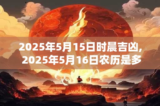 2025年5月15日时晨吉凶, 2025年5月16日农历是多少