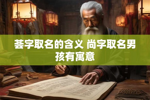 荟字取名的含义 尚字取名男孩有寓意
