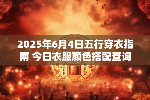 2025年6月4日五行穿衣指南 今日衣服颜色搭配查询