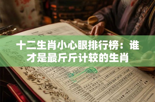 十二生肖小心眼排行榜：谁才是最斤斤计较的生肖