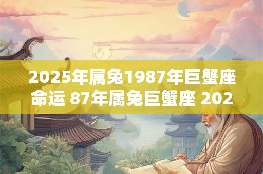 2025年属兔1987年巨蟹座命运 87年属兔巨蟹座 2025年运势