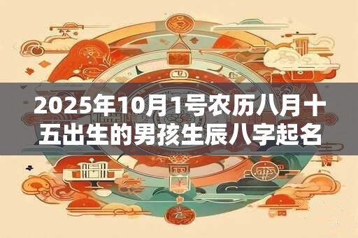 2025年10月1号农历八月十五出生的男孩生辰八字起名