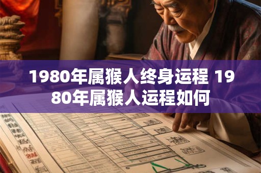 1980年属猴人终身运程 1980年属猴人运程如何