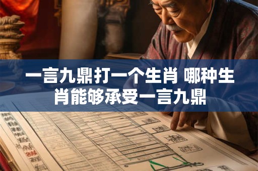 一言九鼎打一个生肖 哪种生肖能够承受一言九鼎