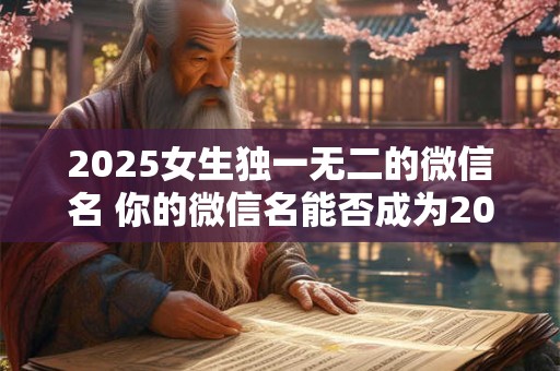 2025女生独一无二的微信名 你的微信名能否成为2025女生的独一无二