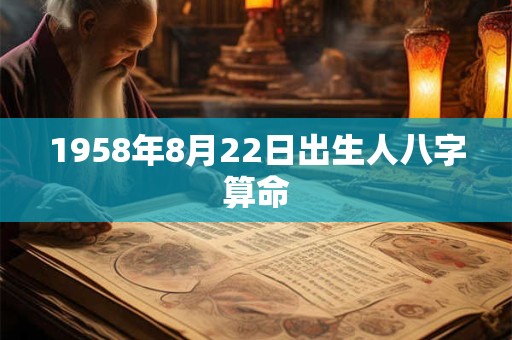 1958年8月22日出生人八字算命
