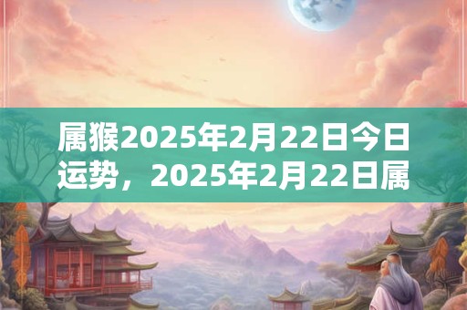 属猴2025年2月22日今日运势，2025年2月22日属猴人运势