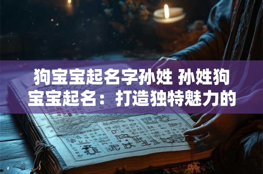 狗宝宝起名字孙姓 孙姓狗宝宝起名：打造独特魅力的宠物之家