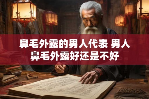 鼻毛外露的男人代表 男人鼻毛外露好还是不好