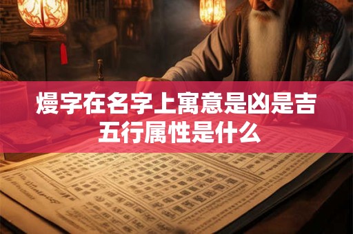 熳字在名字上寓意是凶是吉 五行属性是什么