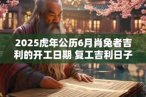 2025虎年公历6月肖兔者吉利的开工日期 复工吉利日子