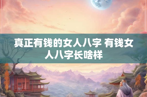 真正有钱的女人八字 有钱女人八字长啥样