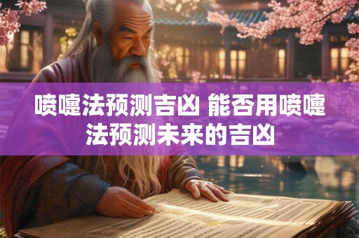 喷嚏法预测吉凶 能否用喷嚏法预测未来的吉凶