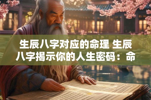 生辰八字对应的命理 生辰八字揭示你的人生密码：命理详解