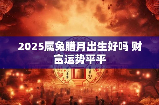 2025属兔腊月出生好吗 财富运势平平