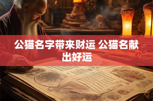 公猫名字带来财运 公猫名献出好运