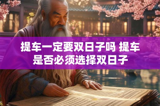 提车一定要双日子吗 提车是否必须选择双日子