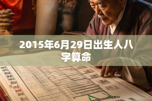 2015年6月29日出生人八字算命