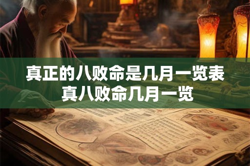 真正的八败命是几月一览表 真八败命几月一览