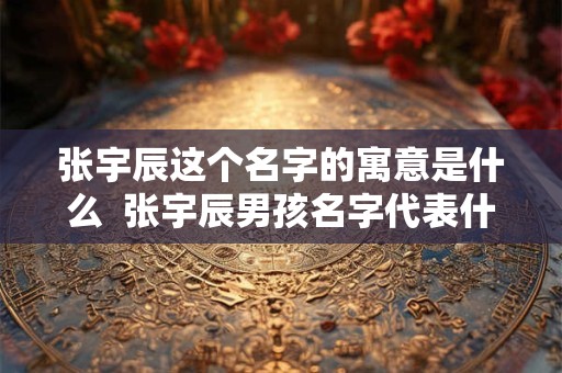 张宇辰这个名字的寓意是什么  张宇辰男孩名字代表什么意思