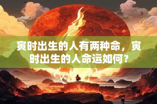 寅时出生的人有两种命，寅时出生的人命运如何？
