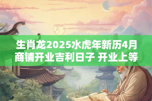 生肖龙2025水虎年新历4月商铺开业吉利日子 开业上等吉日