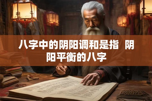 八字中的阴阳调和是指  阴阳平衡的八字