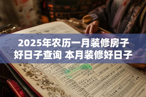 2025年农历一月装修房子好日子查询 本月装修好日子