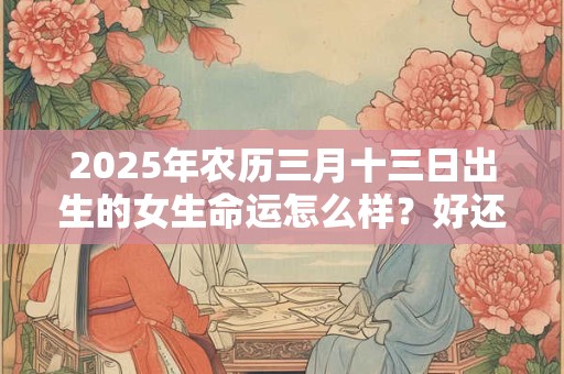 2025年农历三月十三日出生的女生命运怎么样？好还是不好？