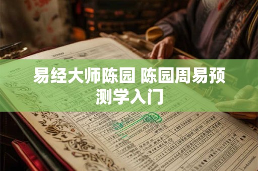 易经大师陈园 陈园周易预测学入门 易经大师陈园 陈园周易预测学入门