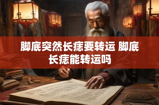 脚底突然长痣要转运 脚底长痣能转运吗