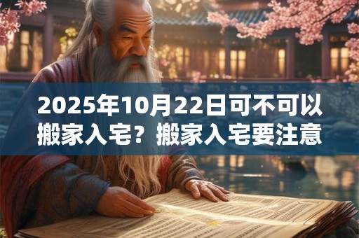 2025年10月22日可不可以搬家入宅？搬家入宅要注意什么？