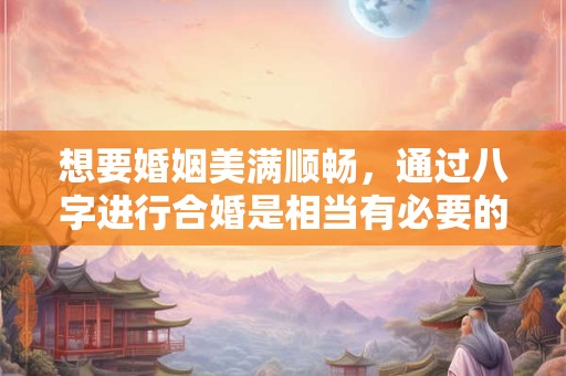 想要婚姻美满顺畅，通过八字进行合婚是相当有必要的。