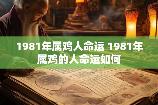 1981年属鸡人命运 1981年属鸡的人命运如何