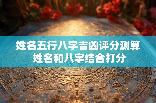 姓名五行八字吉凶评分测算 姓名和八字结合打分 姓名五行八字吉凶评分测算 姓名和八字结合打分
