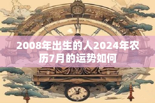 2008年出生的人2024年农历7月的运势如何