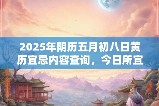 2025年阴历五月初八日黄历宜忌内容查询，今日所宜什么