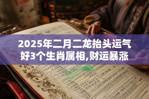2025年二月二龙抬头运气好3个生肖属相,财运暴涨